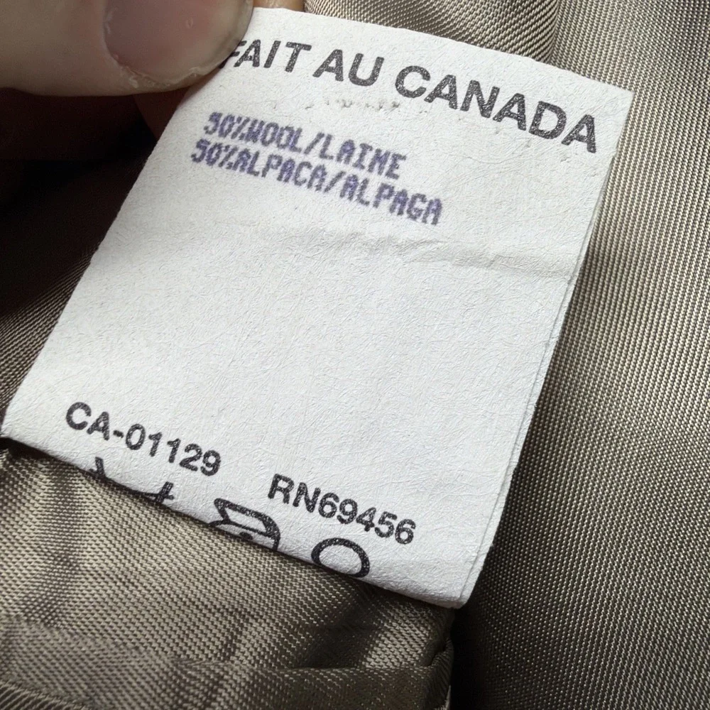 Alpaca Wool‎ Sport Coat Blazer Brown Mens 43R Made in Canada Classic Tailored